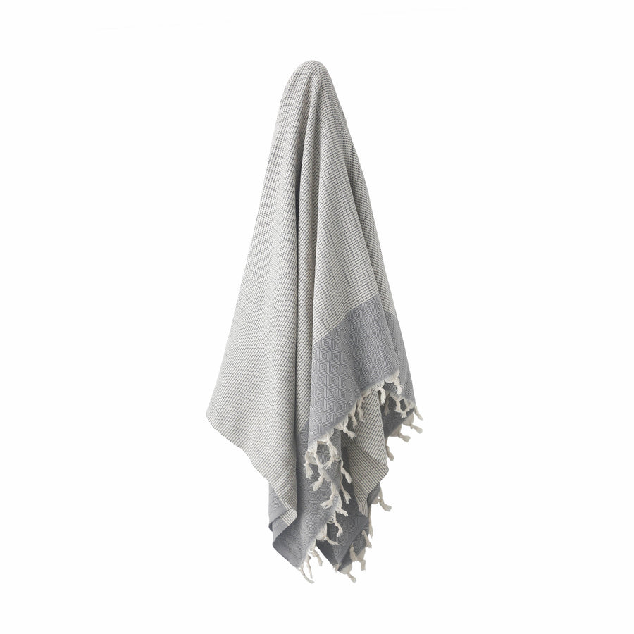 Dark Grey organic Turkish Repose blanket hanging