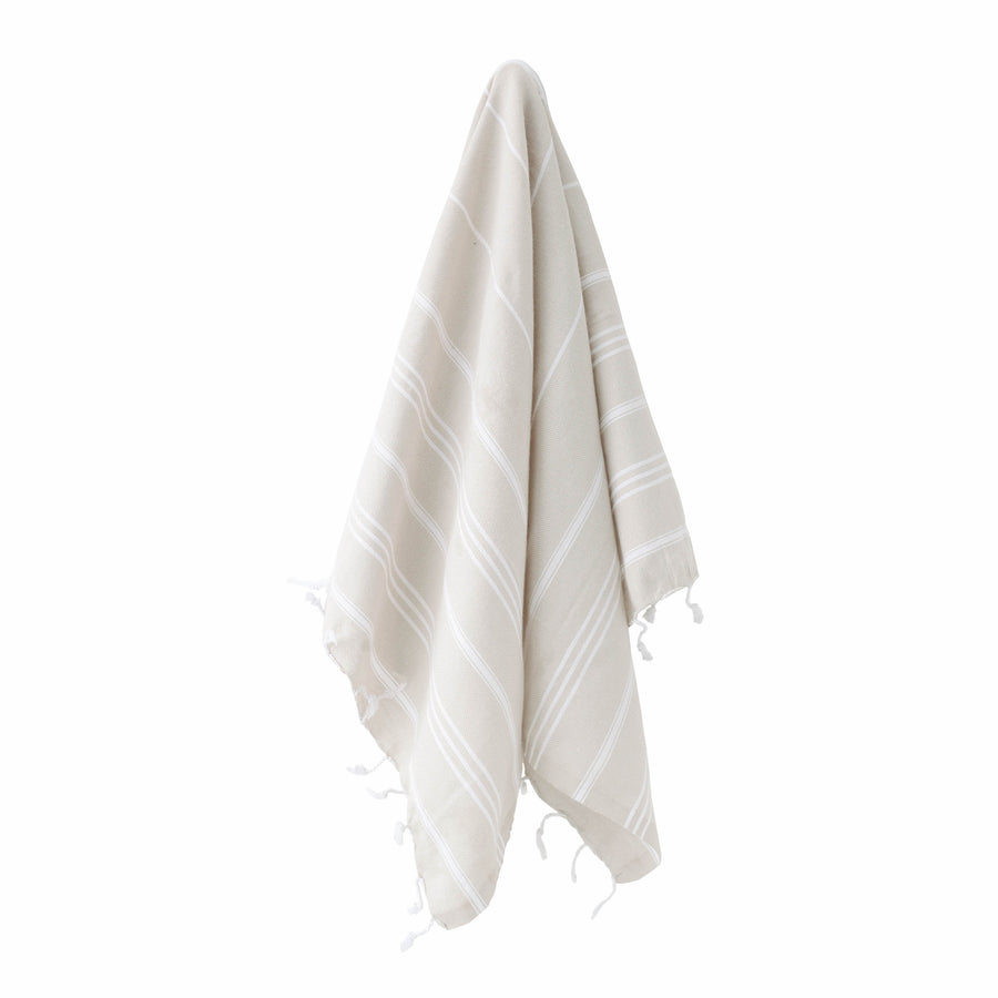 Organic Turkish Marin Beige towel hanging
