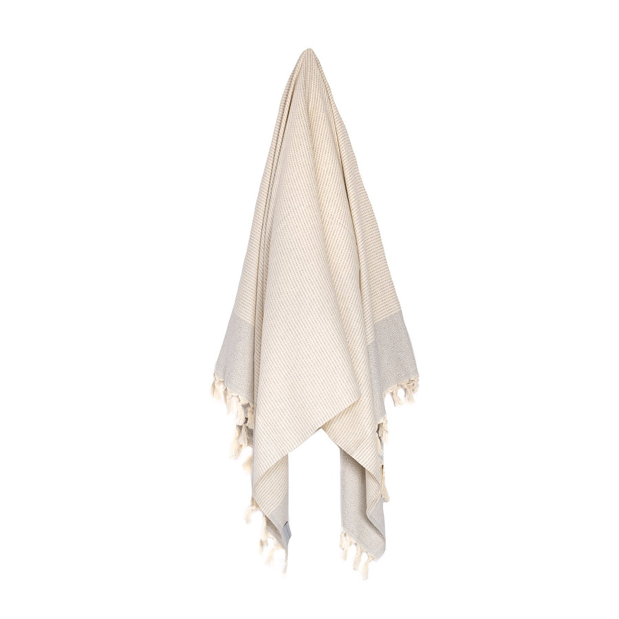 Organic Turkish Repose light grey towel hanging
