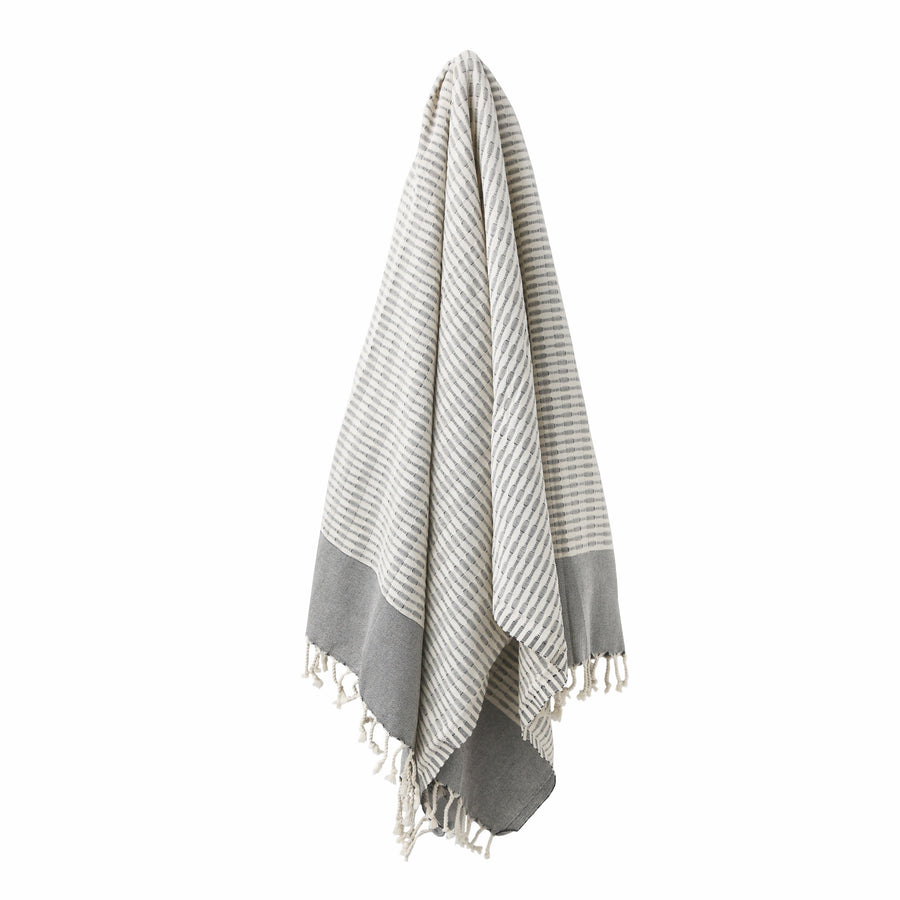 Organic Turkish Coastal black towel hanging