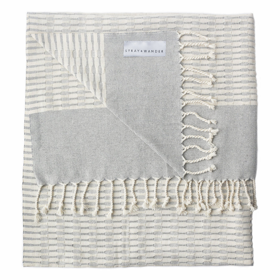 Herringbone Turkish Cotton Towel - Gray — Nectar Republic