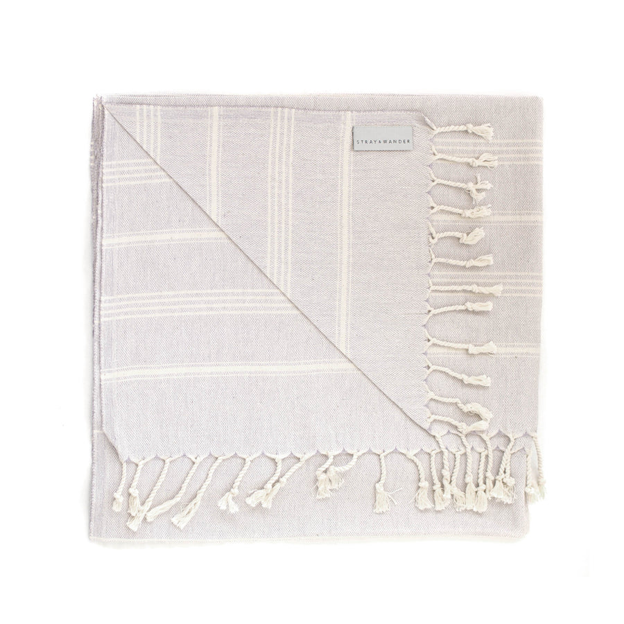 Organic Turkish Cove beige towel flat