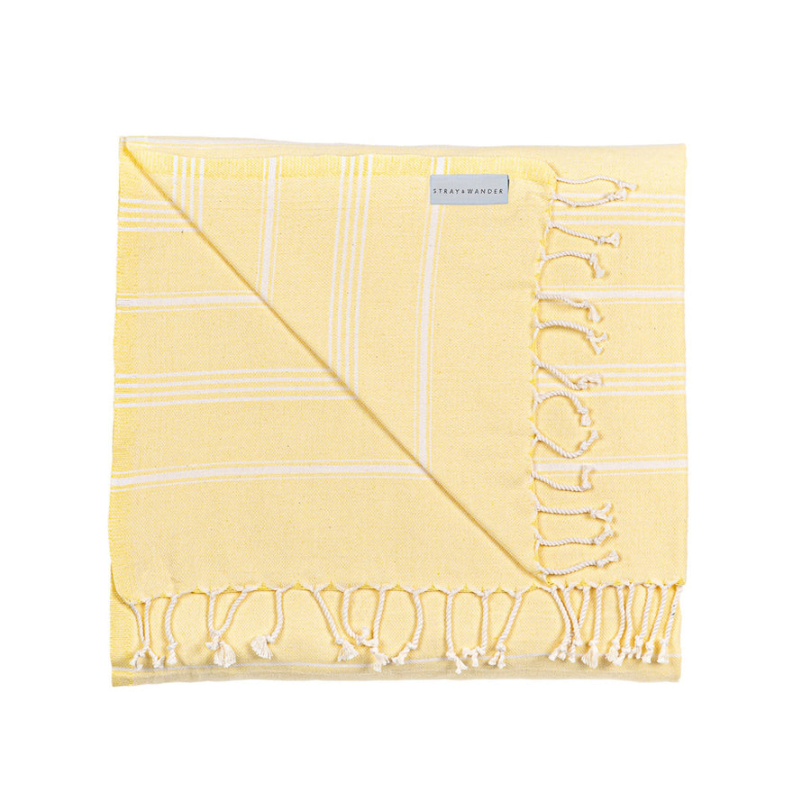 Organic Turkish Cove canary towel flat