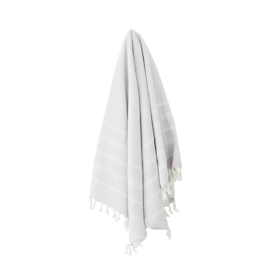 Organic Turkish Cove grey towel hanging