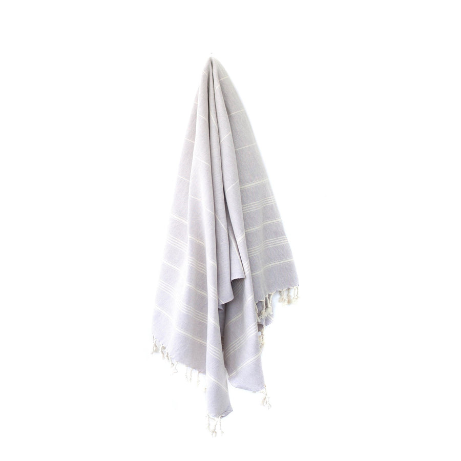 Organic Turkish Cove lilac towel hanging