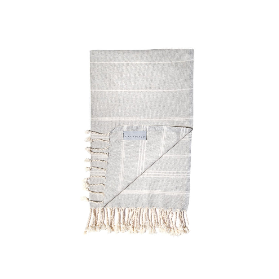 Organic Turkish Cove Grey small towel flat