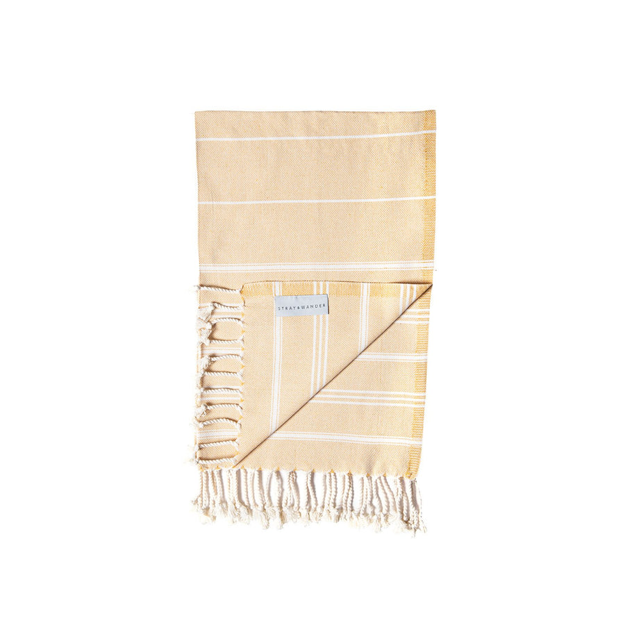 Organic Turkish Cove Mustard small towel flat