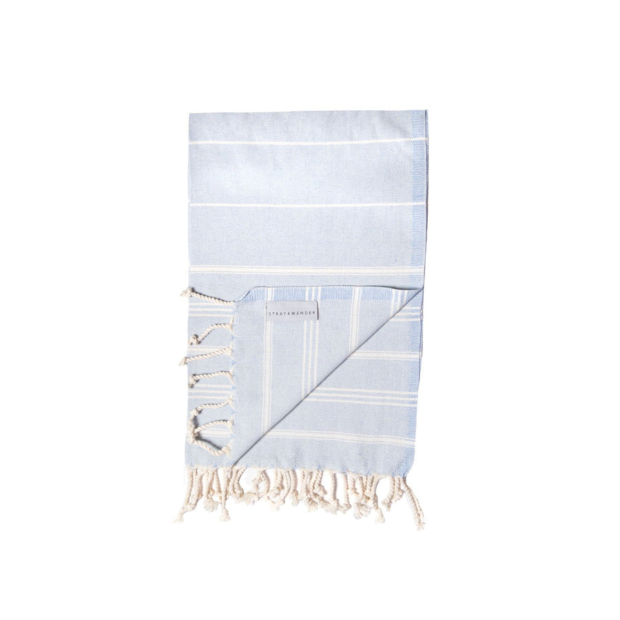 Organic Turkish Cove Pastel Blue small towel flat