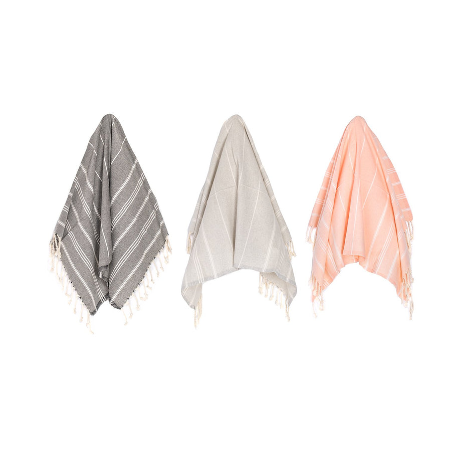 Organic Turkish Cove small towel 3 hanged