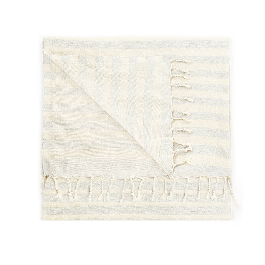 Organic Turkish Harbour light grey towel flat