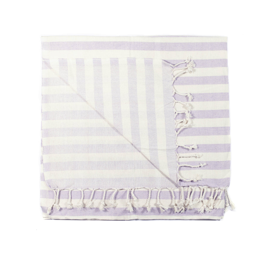 Organic Turkish Harbour lilac towel flat