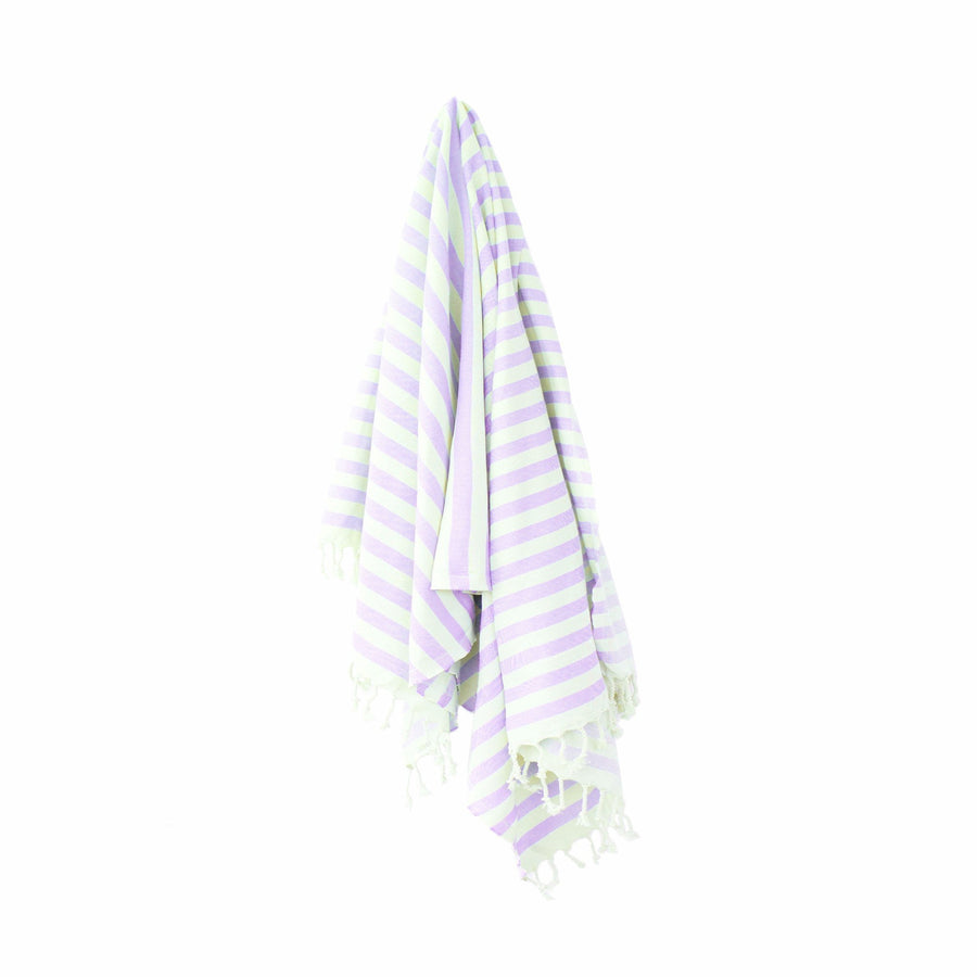 Organic Turkish Harbour lilac towel hanging