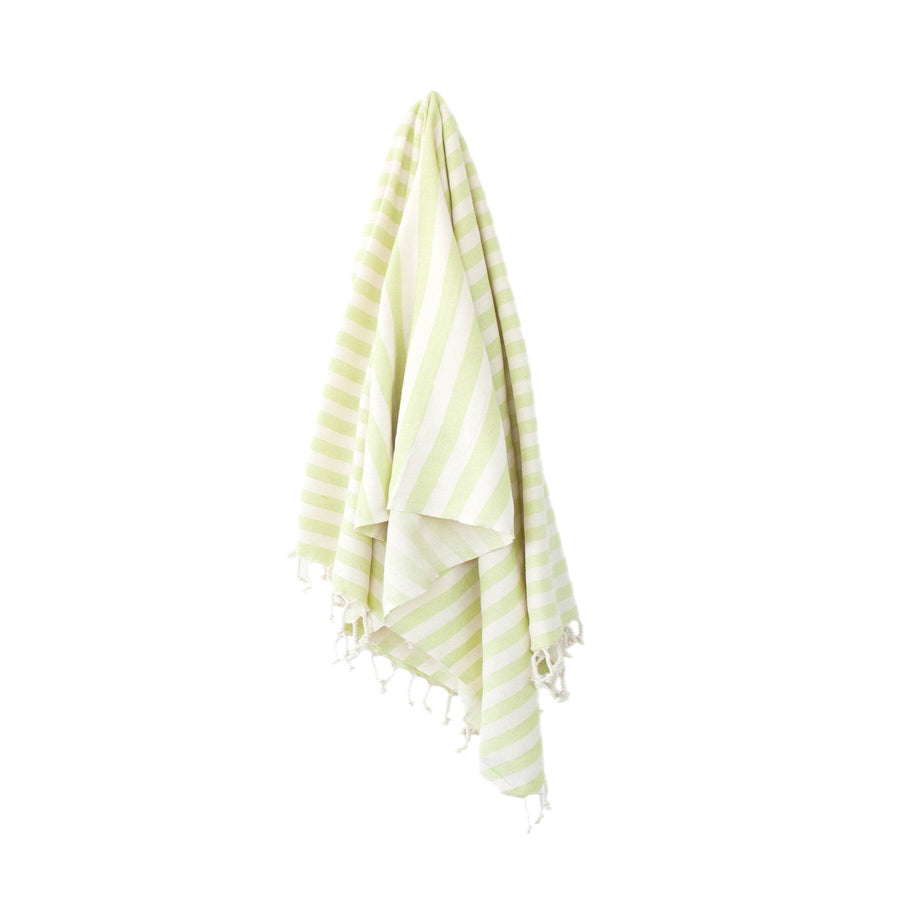 Organic Turkish Harbour lime towel hanging