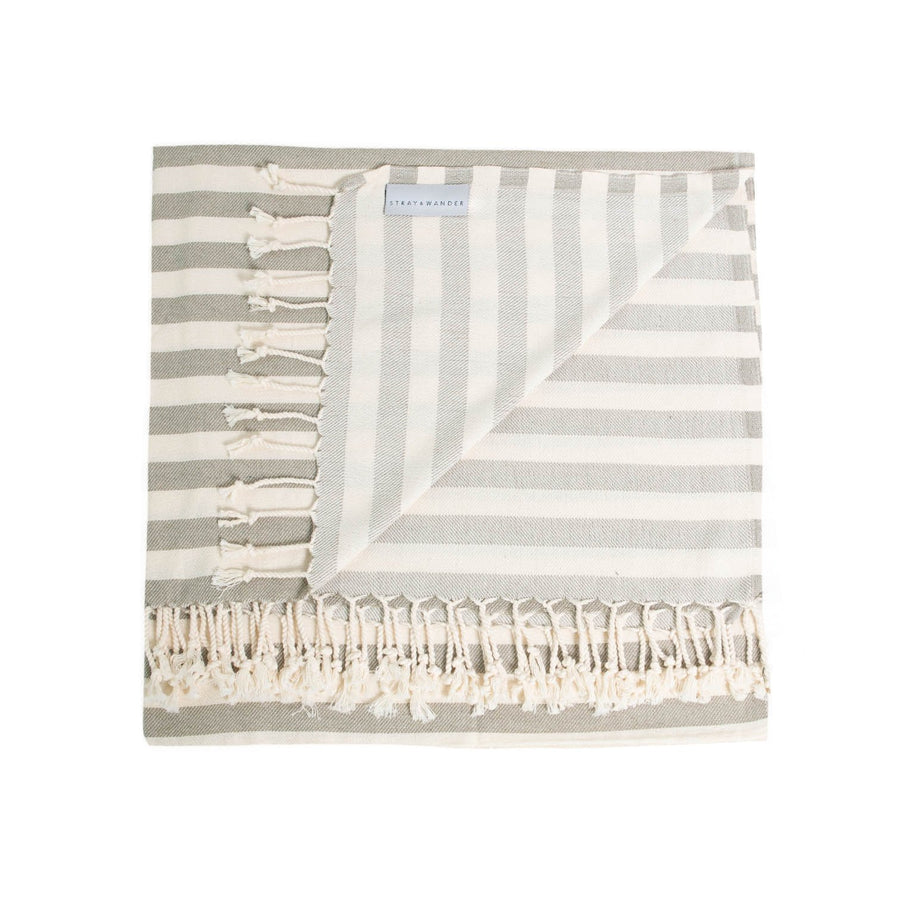 Organic Turkish Harbour olive towel flat