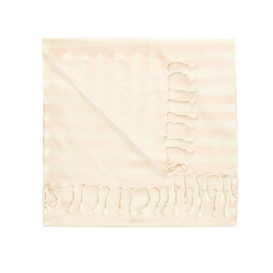 Organic Turkish Harbour powder pink towel flat