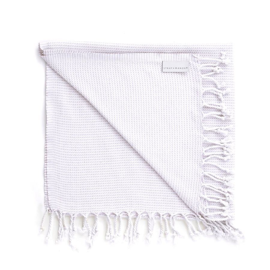 Organic Turkish Kai lilac towel flat