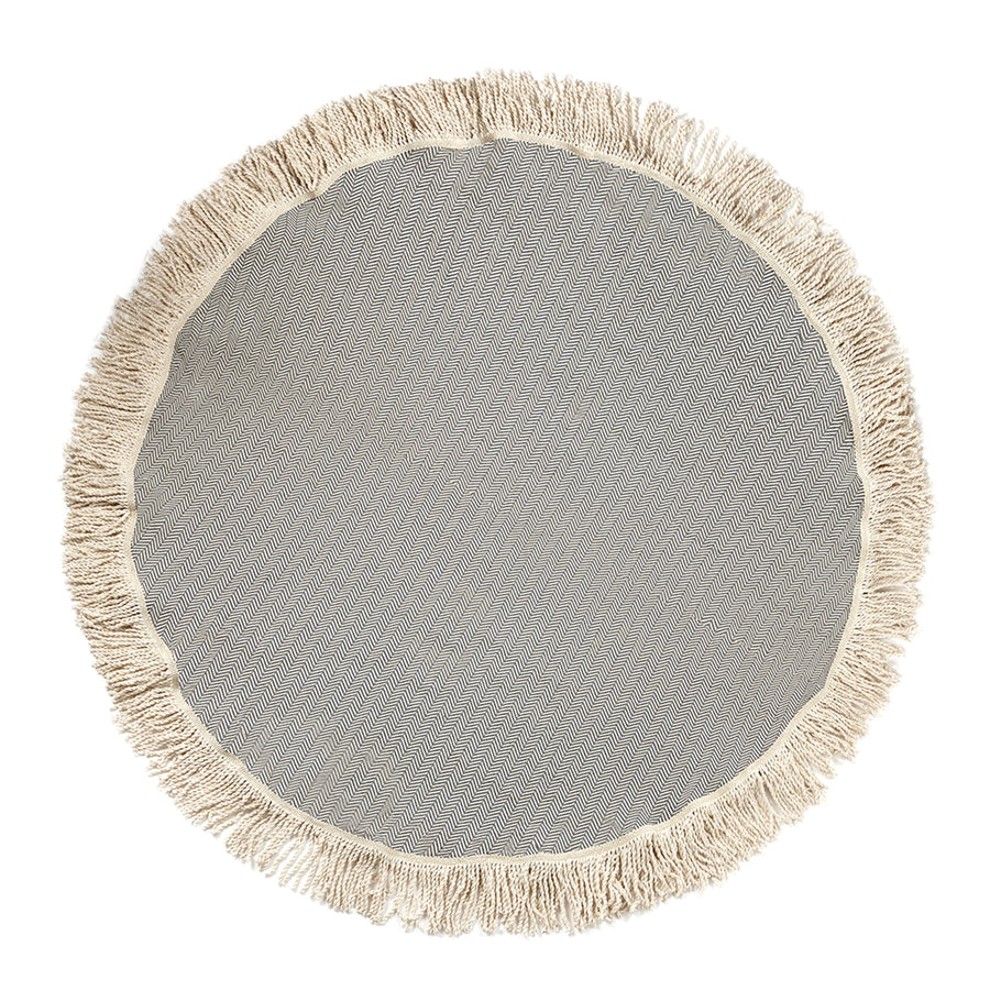 Organic Turkish Luxury Reve Silver Grey Roundie flat