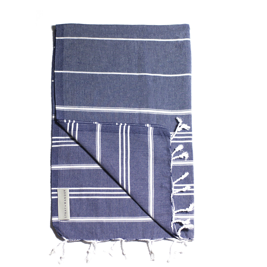 Organic Turkish Marin Denim towel folded