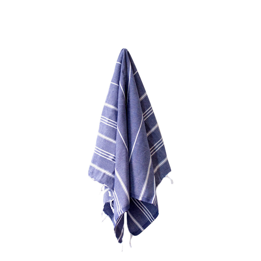 Organic Turkish Marin Denim towel hanging