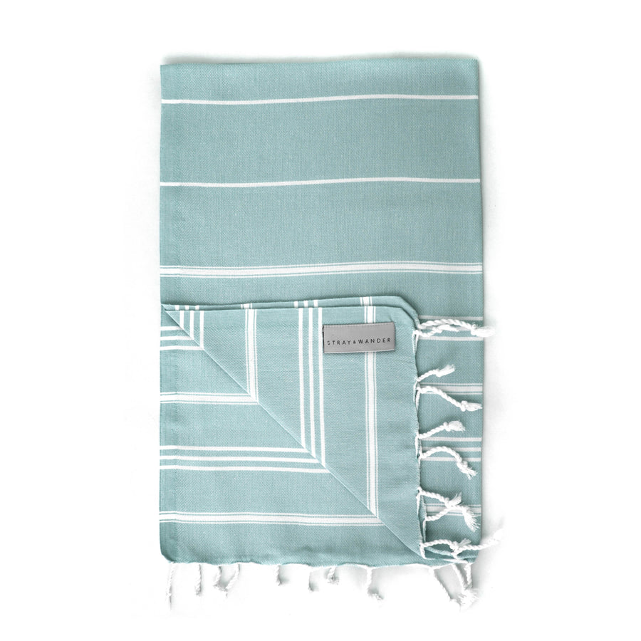 Organic Turkish Marin Green towel folded