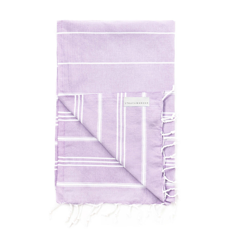 Organic Turkish Marin Lilac towel folded