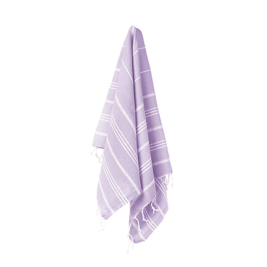 Organic Turkish Marin Lilac towel hanging