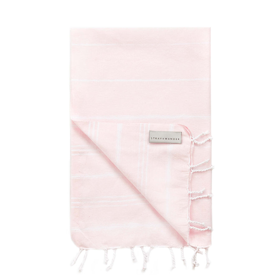 Organic Turkish Marin Powder Pink towel folded