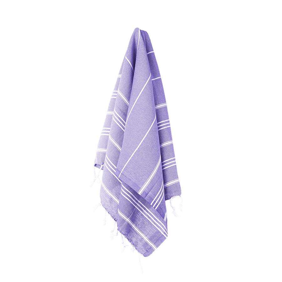 Organic Turkish Marin Royal Purple towel hanging