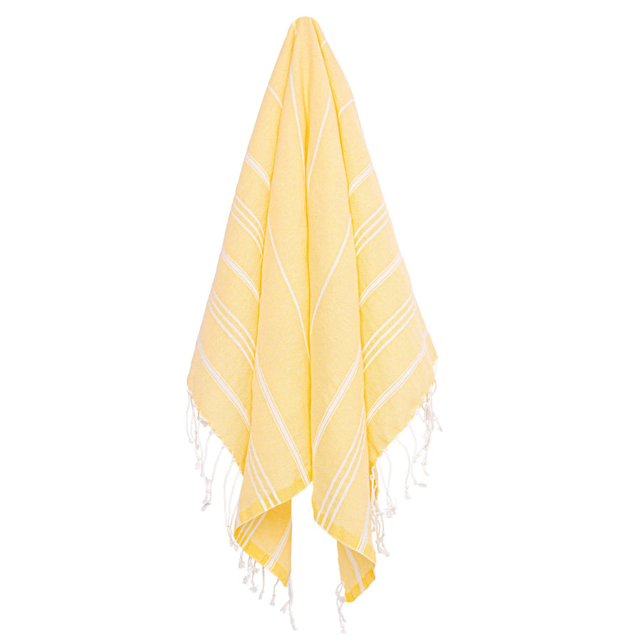 Organic Turkish Marin Sunshine towel hanging