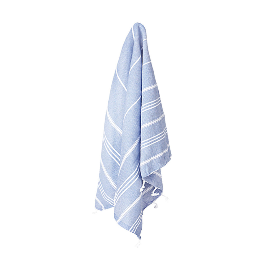 Organic Turkish Marin Blue towel hanging
