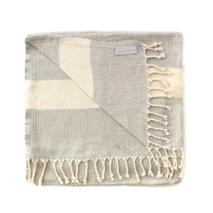 Organic Turkish Maya grey towel flat