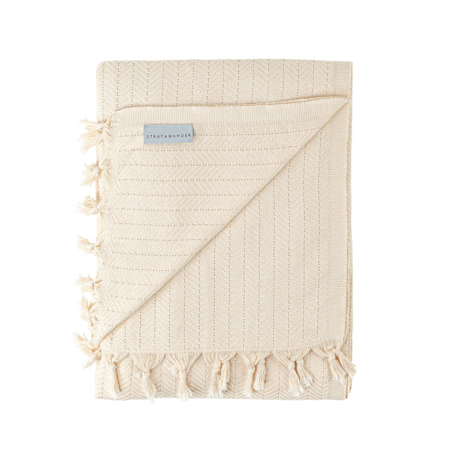 Organic Turkish natural Reve blanket folded