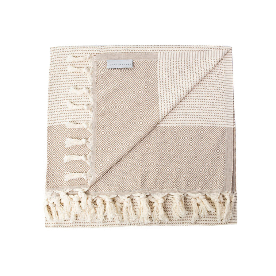 Organic Turkish Repose camel towel flat