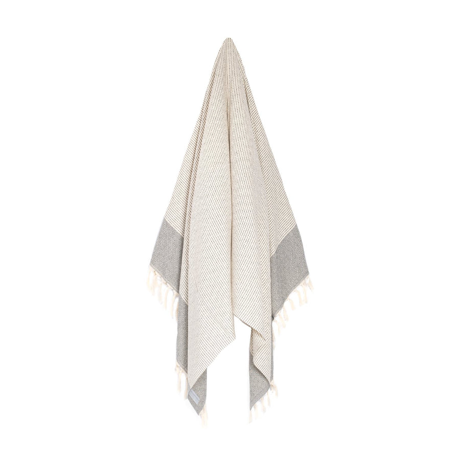 Organic Turkish Repose dark grey towel hanging