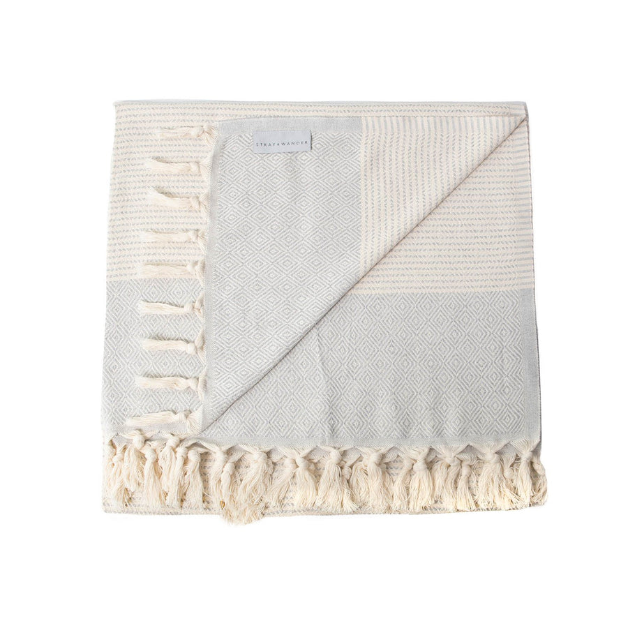 Organic Turkish Repose light grey towel flat