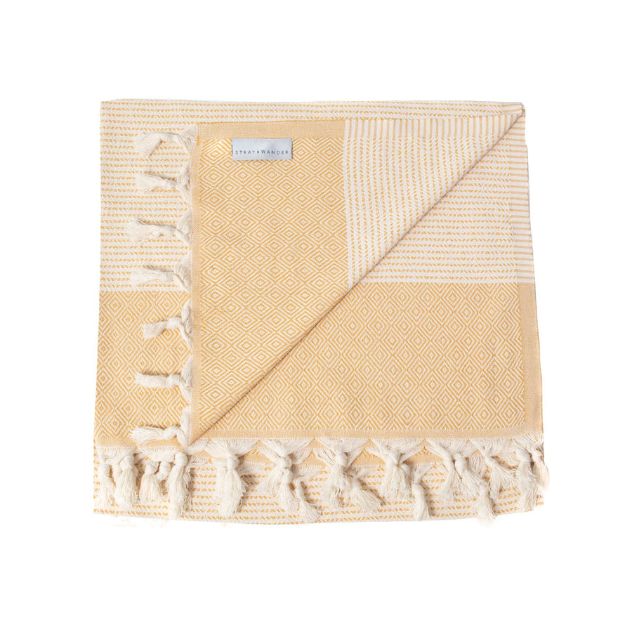 Organic Turkish Repose mustard towel flat