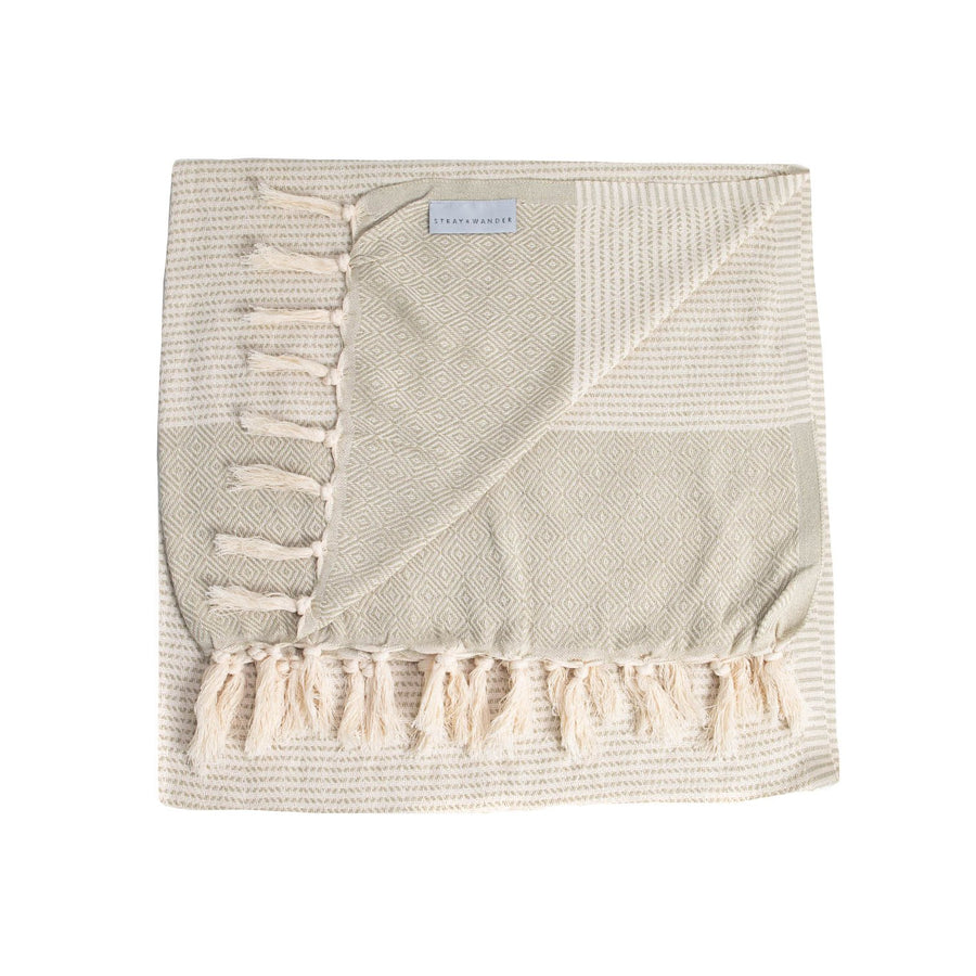 Organic Turkish Repose olive towel flat