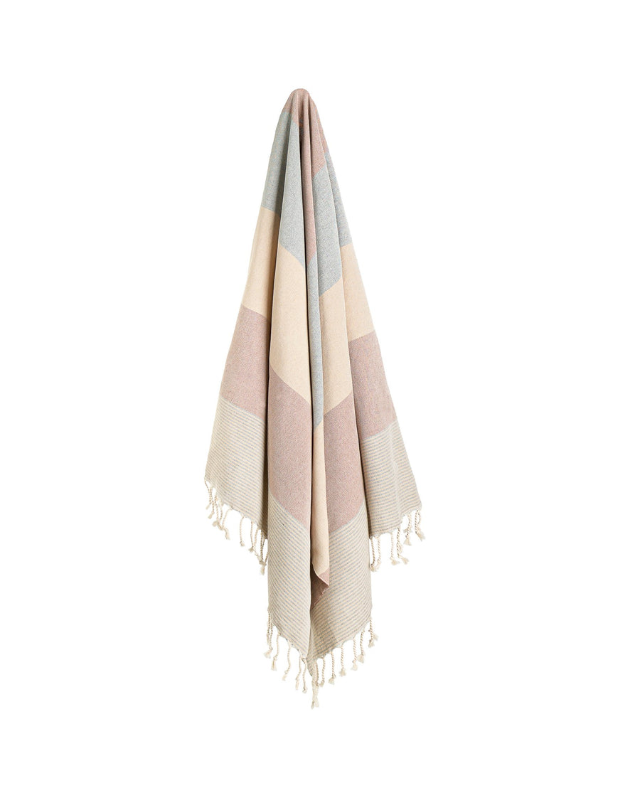 Organic Turkish Rio brown beige towel hanging