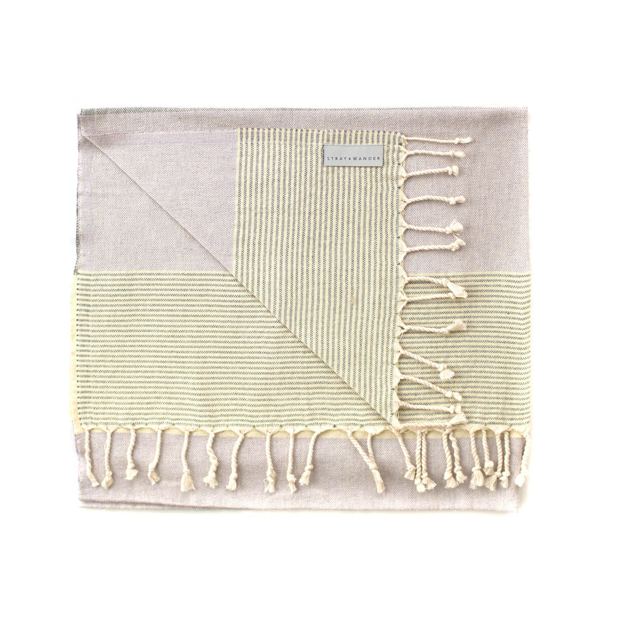 Organic Turkish Rio natural beige towel flat