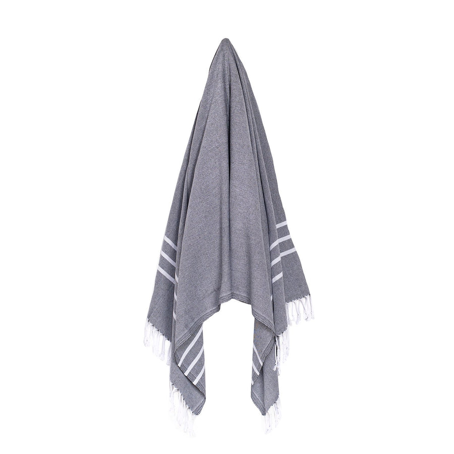 Organic Turkish Riviera black towel hanging