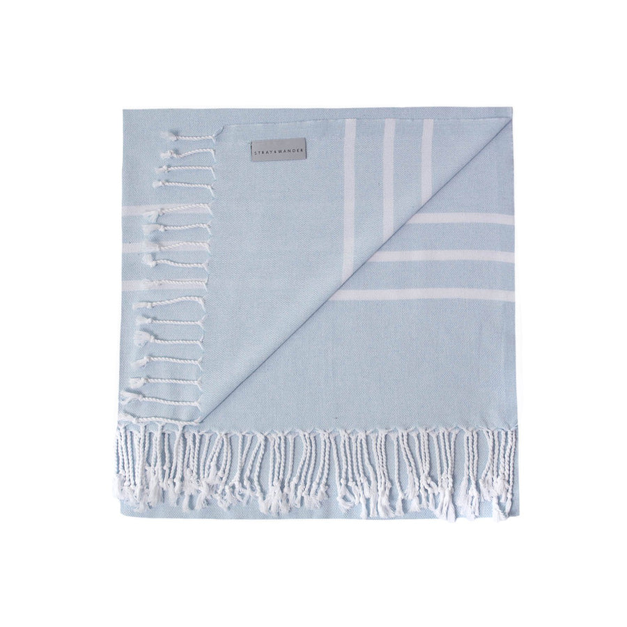 Organic Turkish Riviera blue towel flat