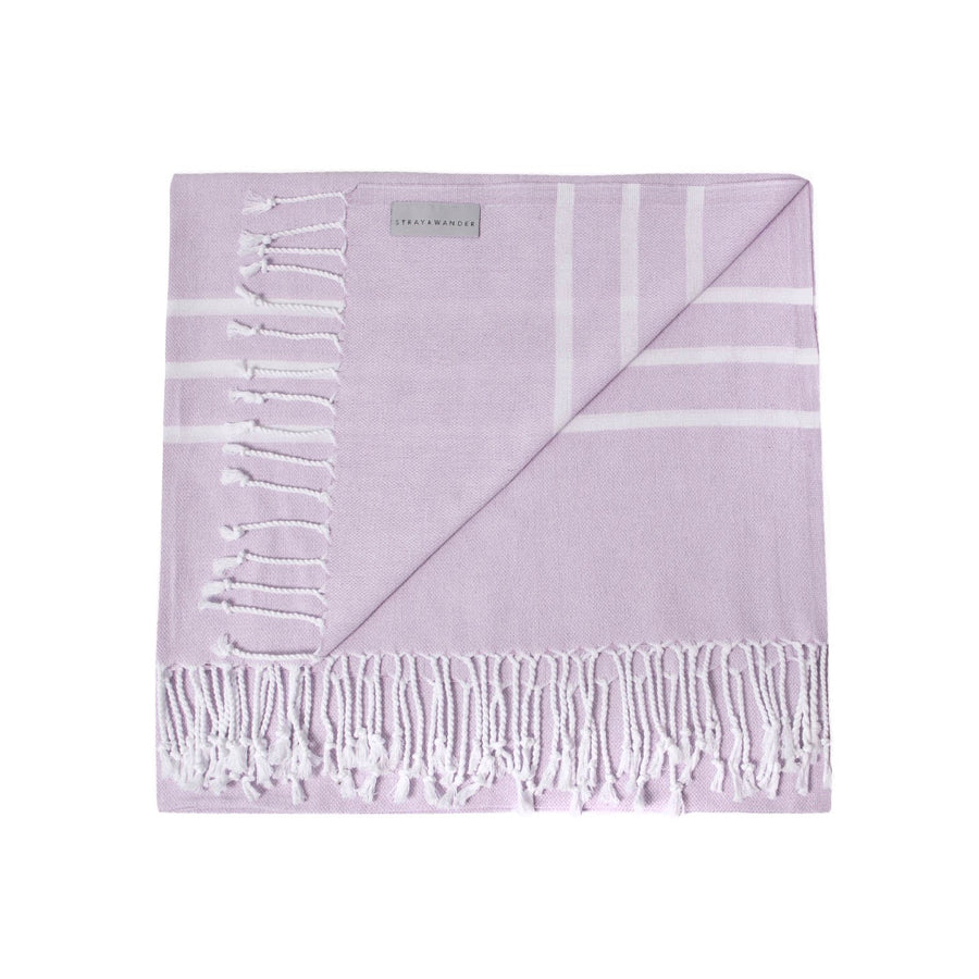 Organic Turkish Riviera lilac towel flat