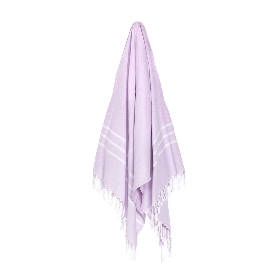 Organic Turkish Riviera lilac towel hanging