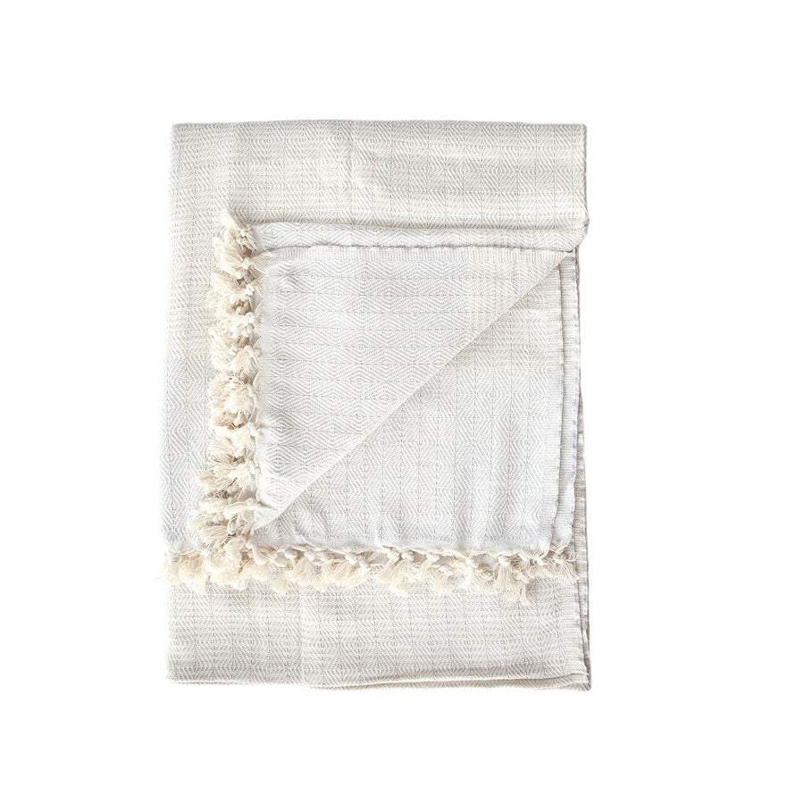 Silver Grey organic Turkish Repose blanket folded