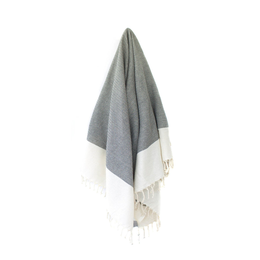 Organic Turkish Wavy grey towel hanging