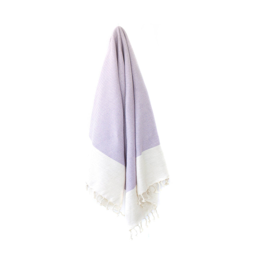 Organic Turkish Wavy lilac towel hanging