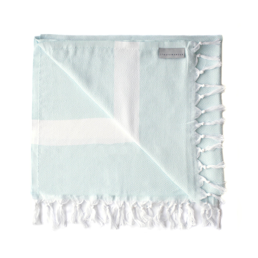 Organic Turkish Yara mint towel flat