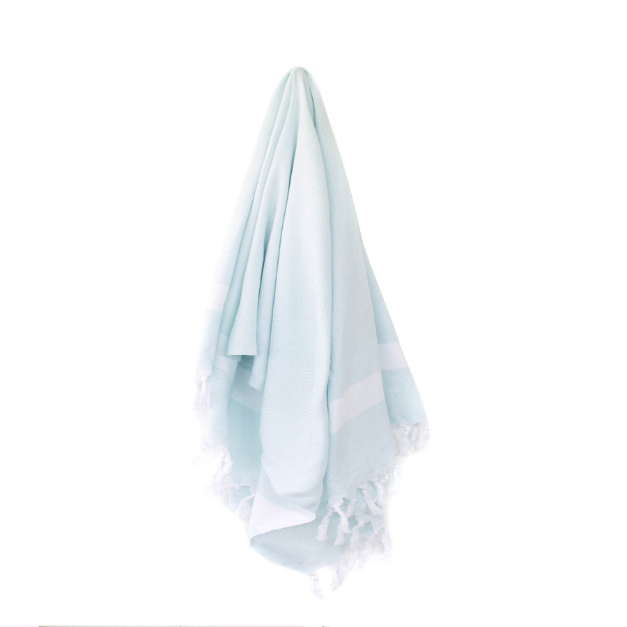 Organic Turkish Yara mint towel hanging