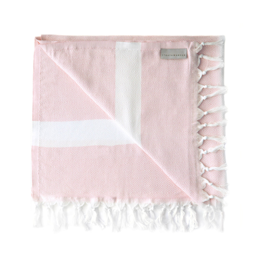 Organic Turkish Yara pink towel flat