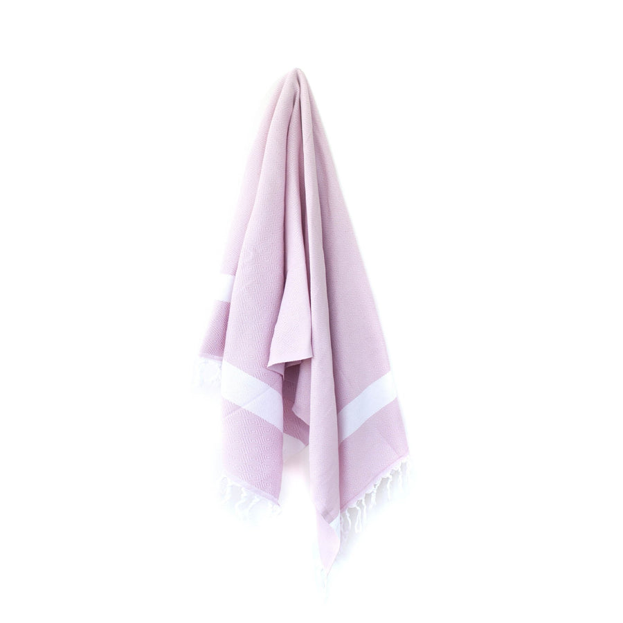 Organic Turkish Yara pink towel hanging